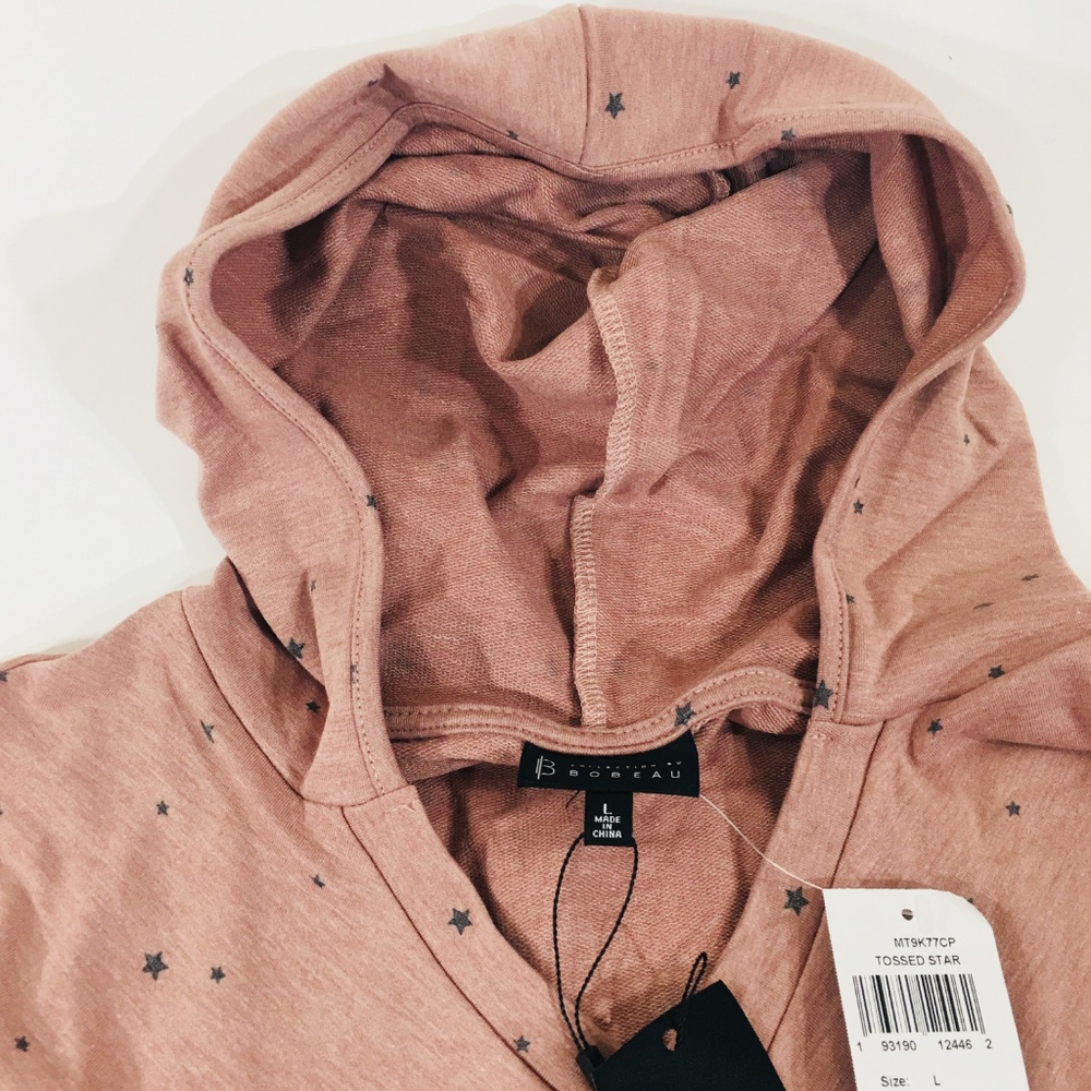 Bobeau Women's Pink Star Print Hoodie Size Large - Picture 4 of 7